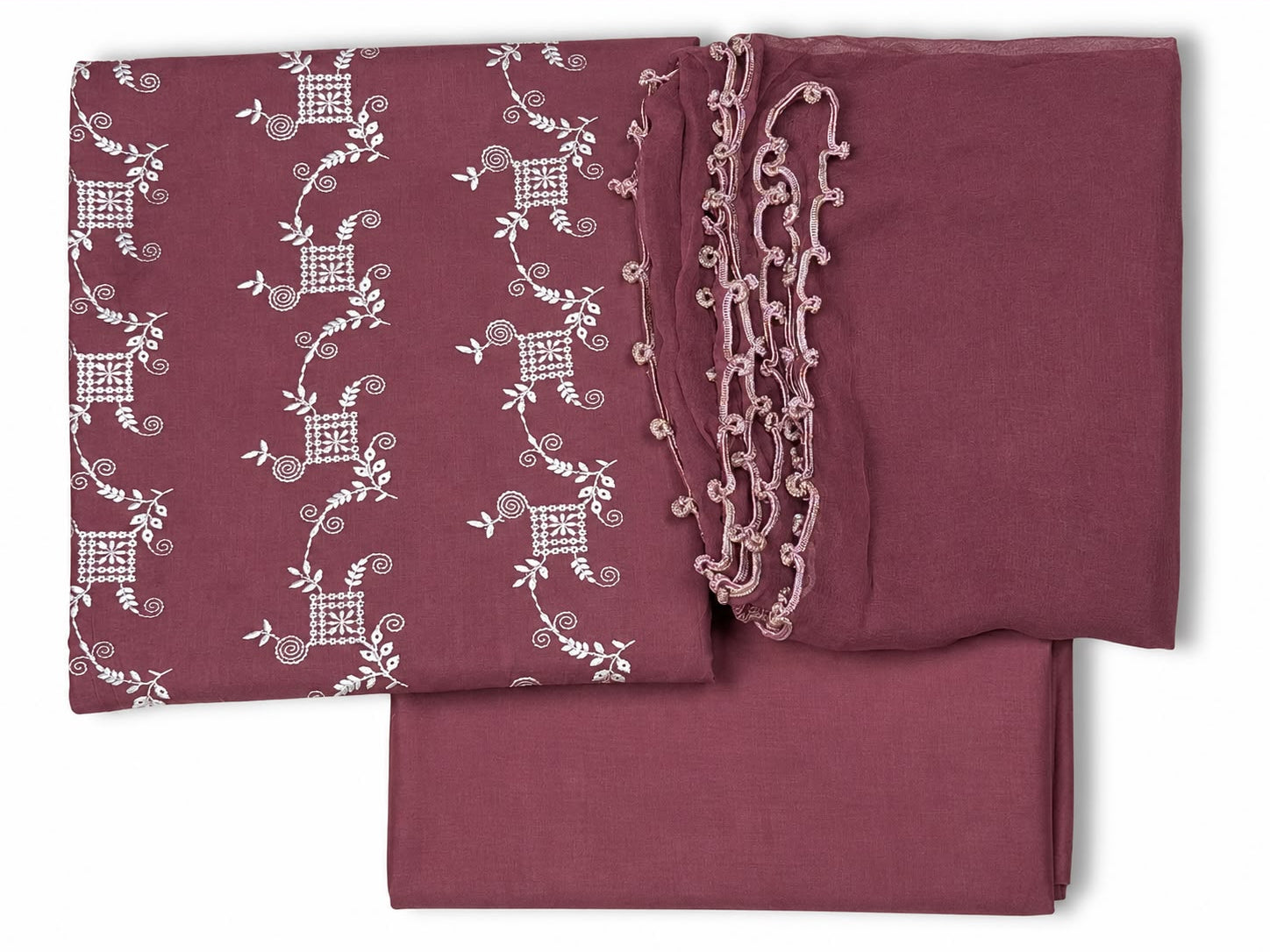 Dastan-e-Libas | Mauve Elegance 3-Piece Unstitched Lawn Suit