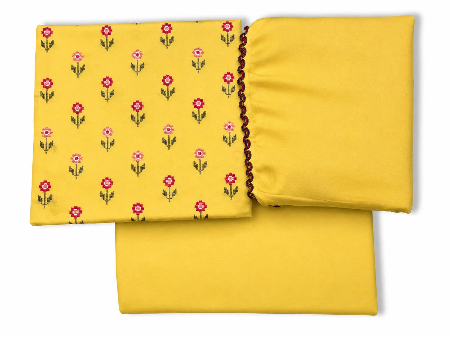 Dastan-e-Libas | Mustard Yellow Embroidered 3-Piece Unstitched Lawn Suit
